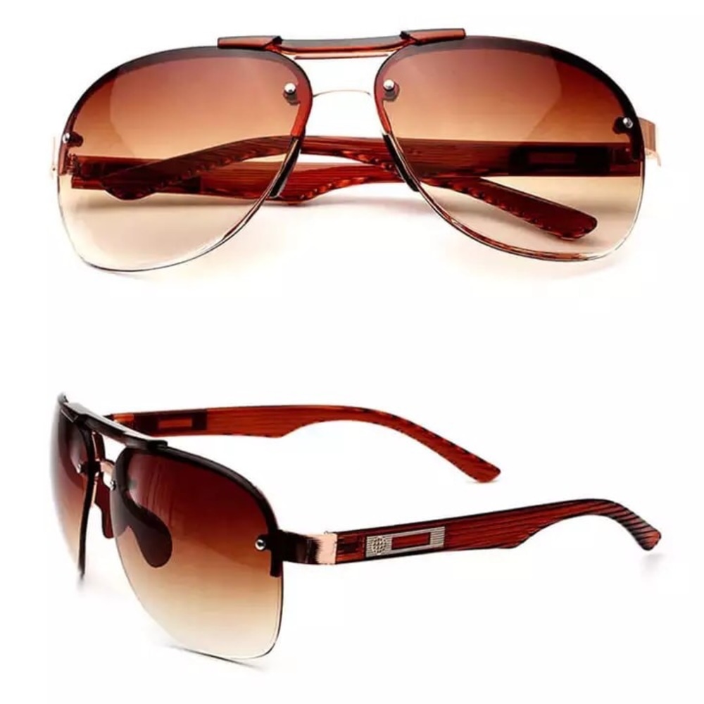 Brown Retro Aviation Pilot Sunglasses - Picture 5 of 12